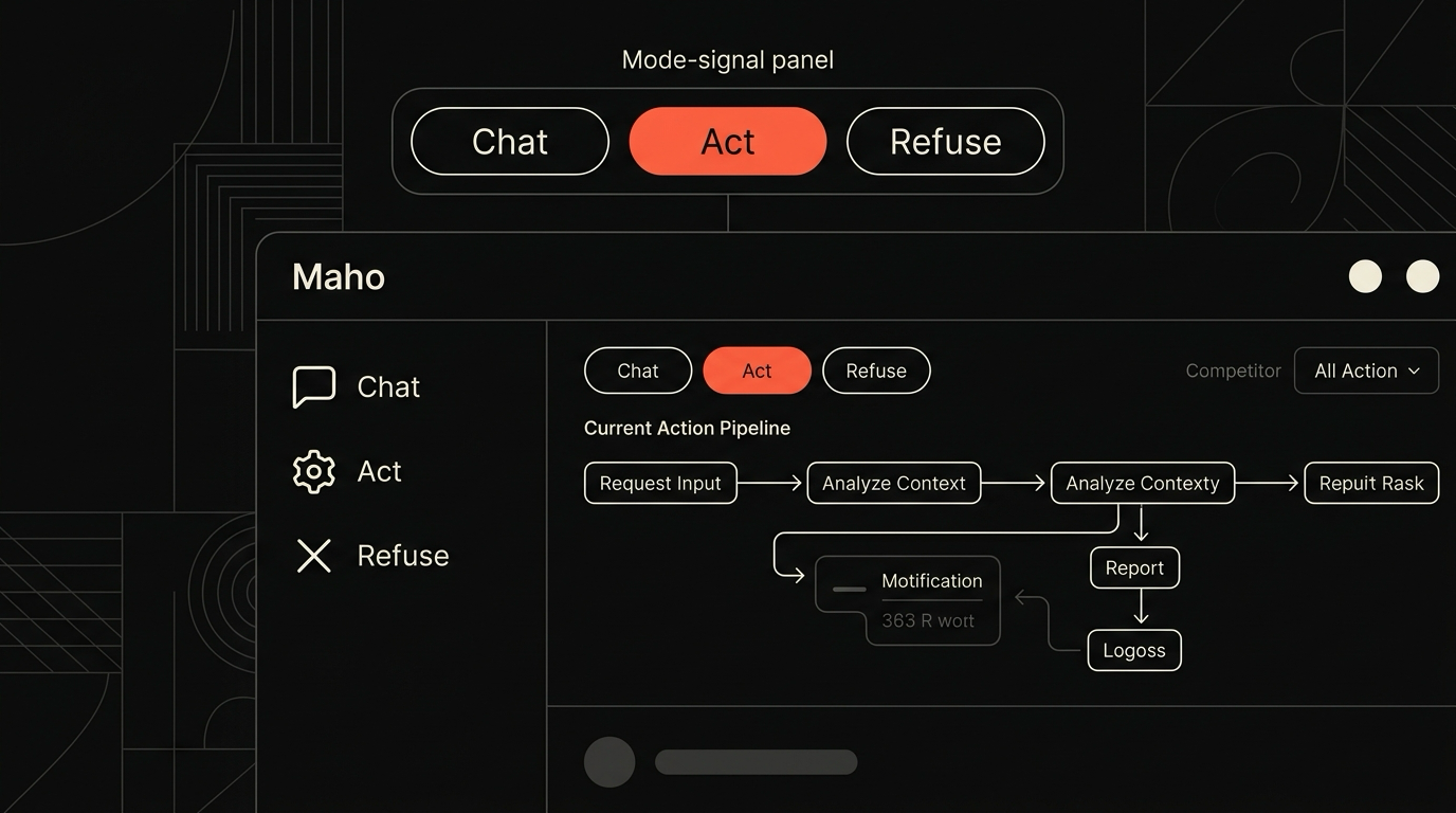 The Maho panel showing the active mode pill