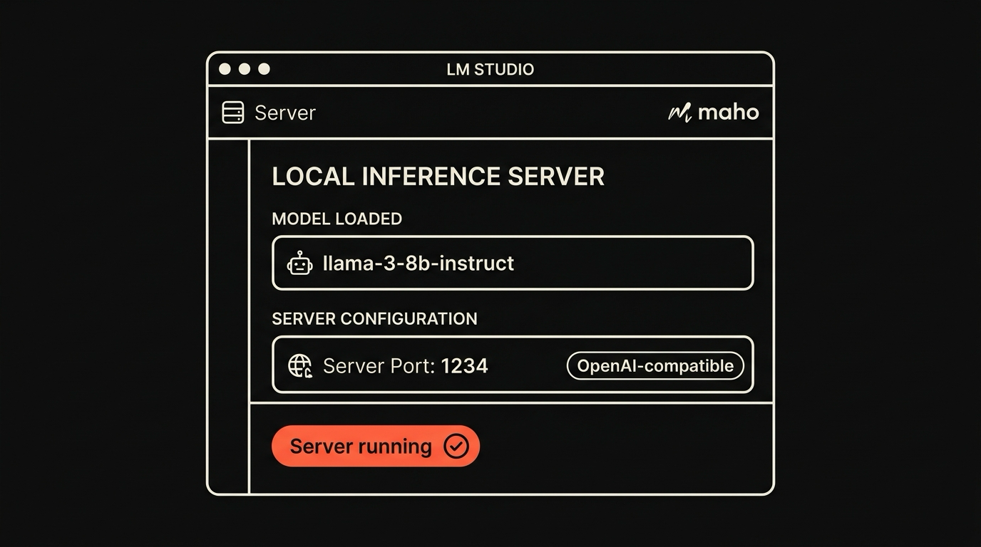LM Studio Developer tab with the server running