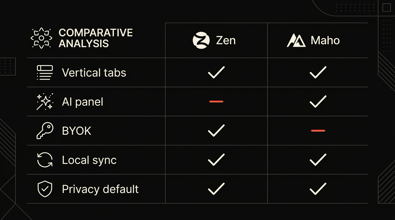 How the AI surfaces compare across the two browsers