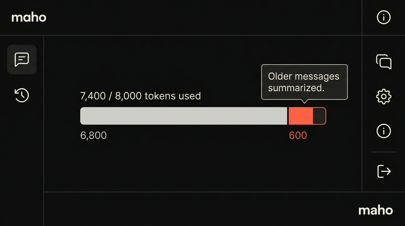 Context overflow indicator