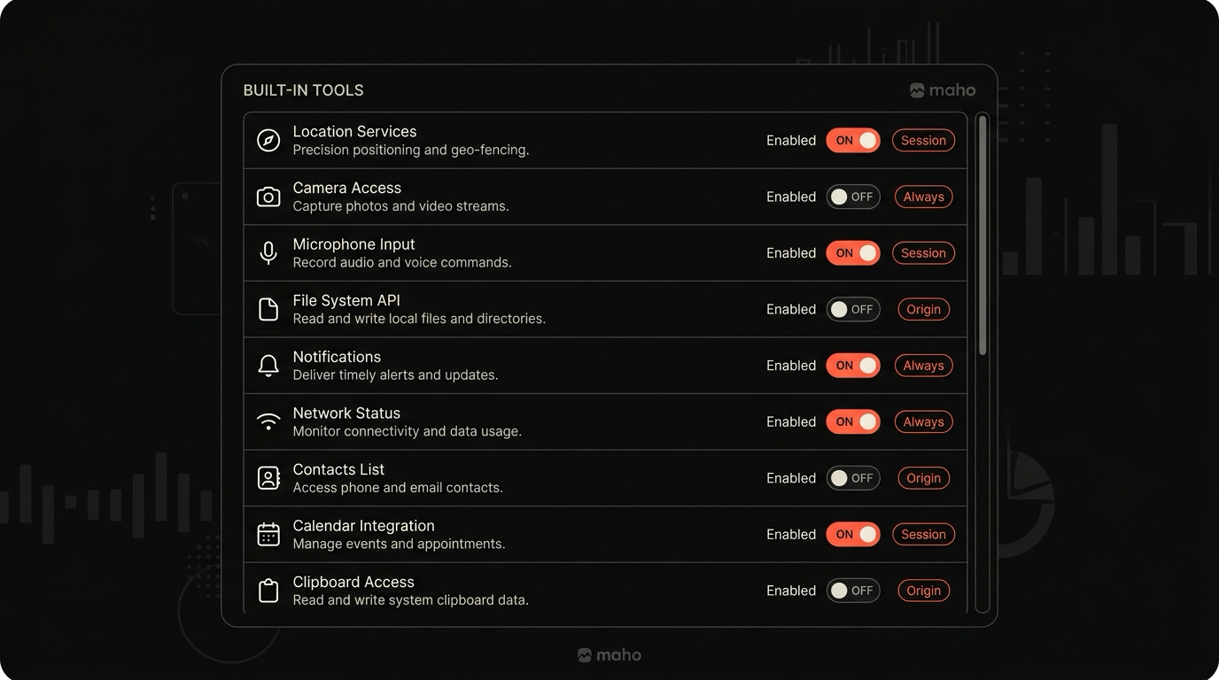 Built-in tools and BYO MCP, side by side