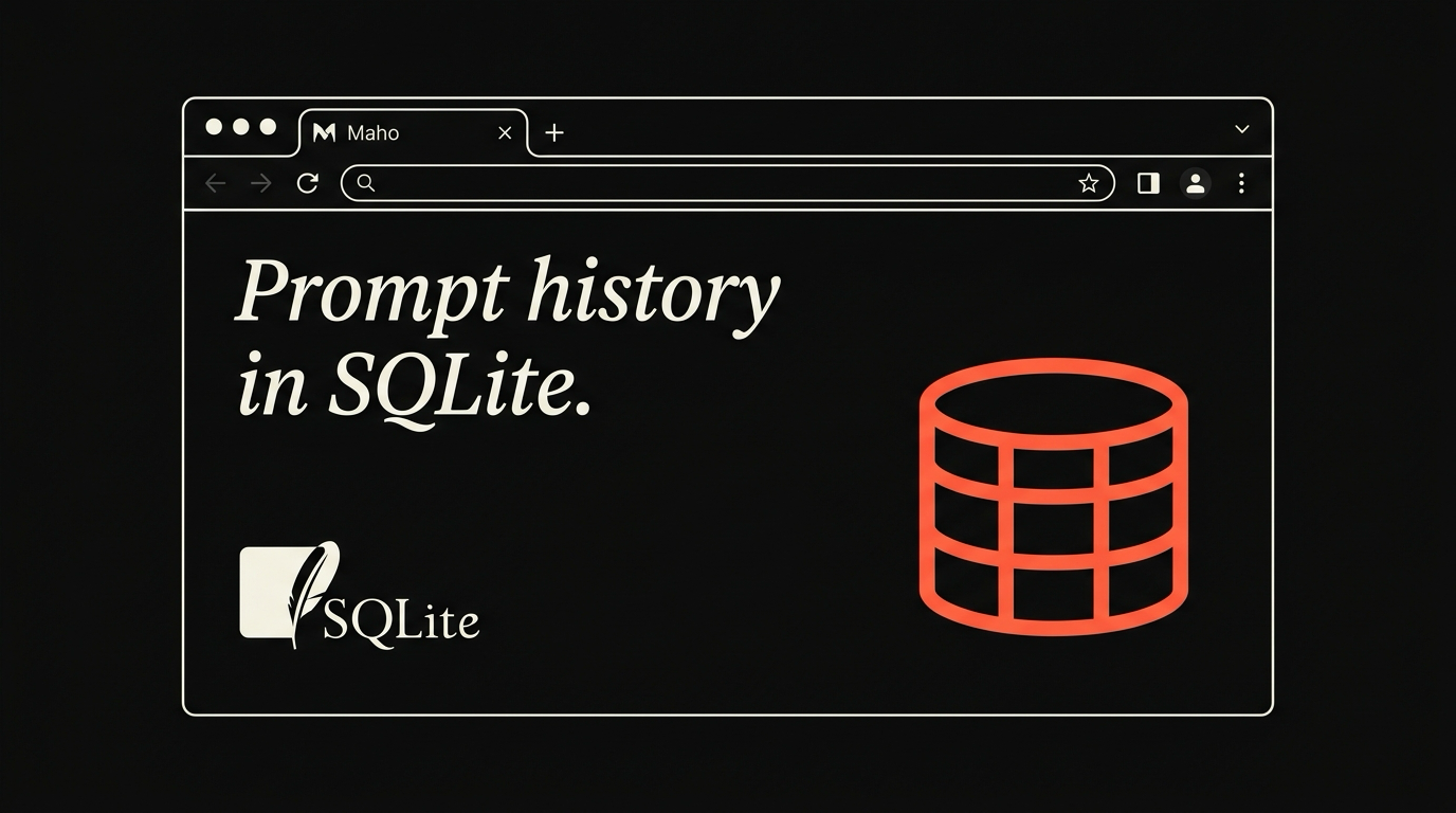 Prompt history schema in SQLite